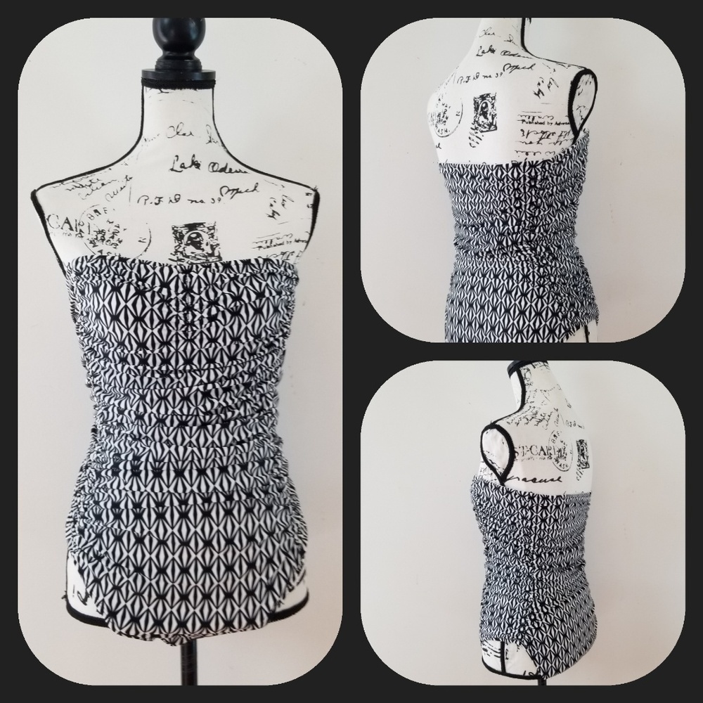 Shoshanna One Piece Black/ White Geometric patter